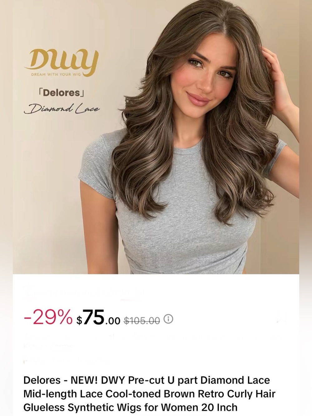 Delores Mid-Length Cool-Toned Brown Wave Wig by